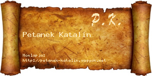Petanek Katalin névjegykártya